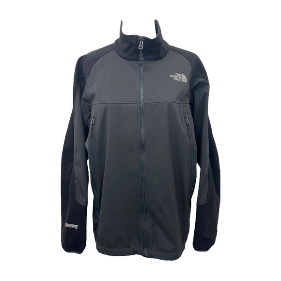 North Face Men's Jacket Black and Grey Wind Stopper Soft-Shell Size Medium - Picture 1 of 11